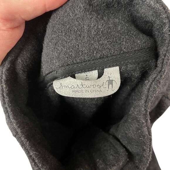 Smartwool Small Sweater Jacket Full Zip Pocket Wool Blend Black Heathered - Picture 2 of 10